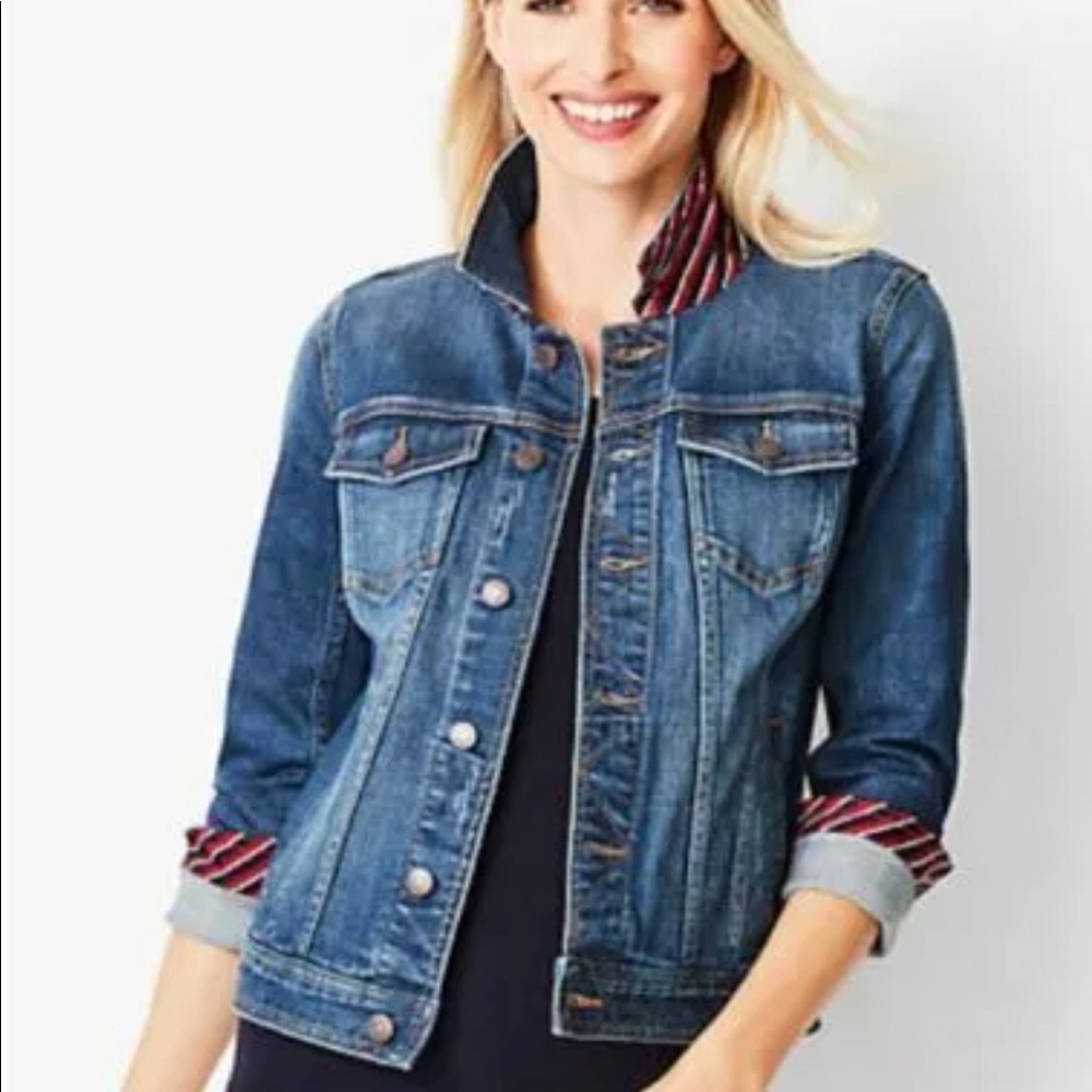 Talbots Blue Denim Class Jean Jacket Sz SP